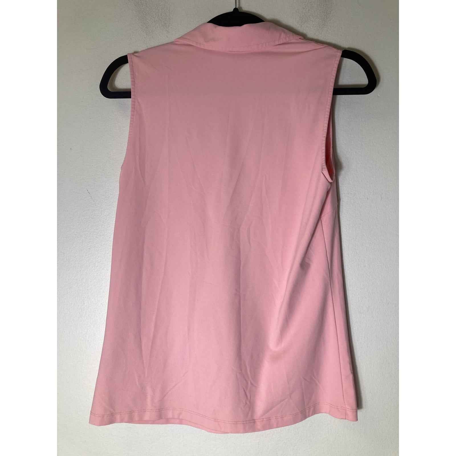 J. McLaughlin Pink Sleeveless Collared V-Neck Shirt Sz S
