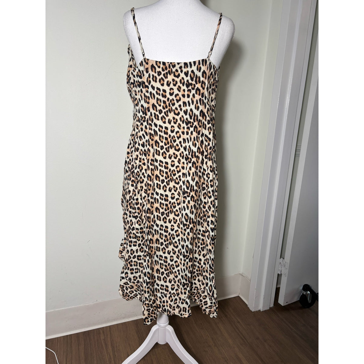 Vix Cheetah Print Linen Wrap Dres Sz S