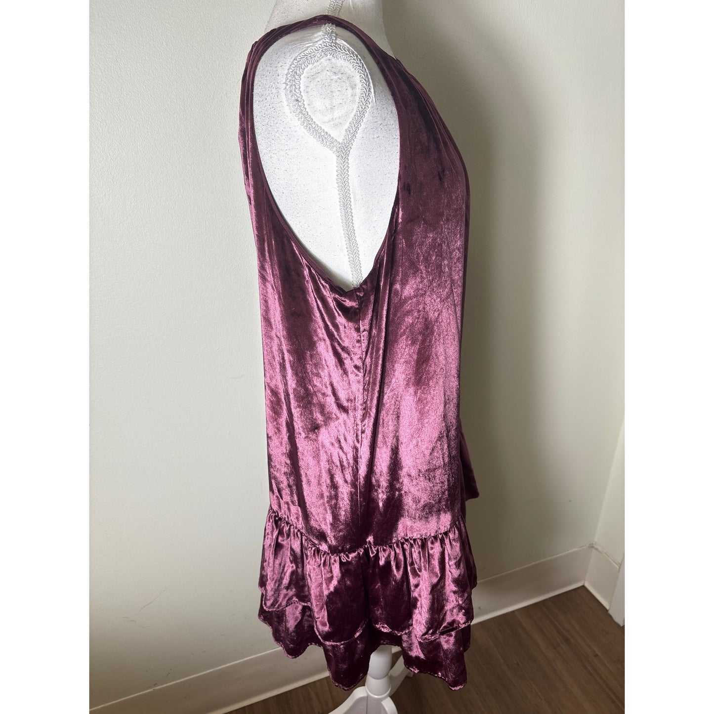 Milly Puple Crushed Velvet Halter Mini Dress Sz 10