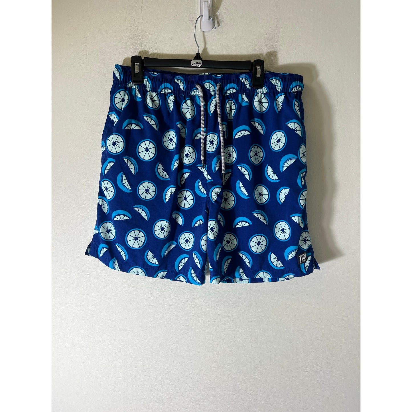 Men's Tom and Teddy Deep Blue Lime Swim Suit Sz XL-EUC