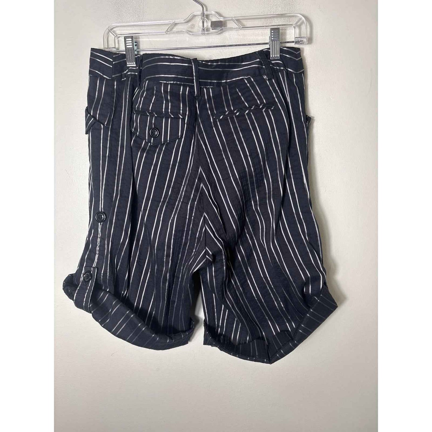 Elliott Lauren Black and Silver Stripe Shorts Sz 12