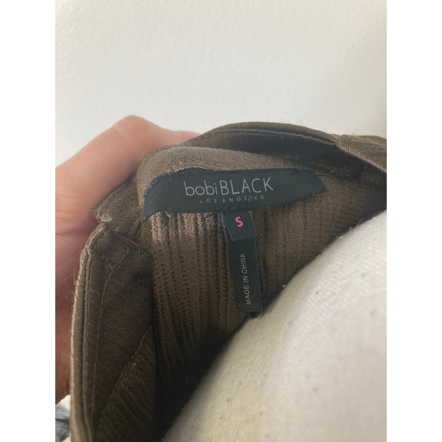 NWT Bobbi Black Olive Sleeveless Turtleneck Blouse Sz S and Matching Joggers