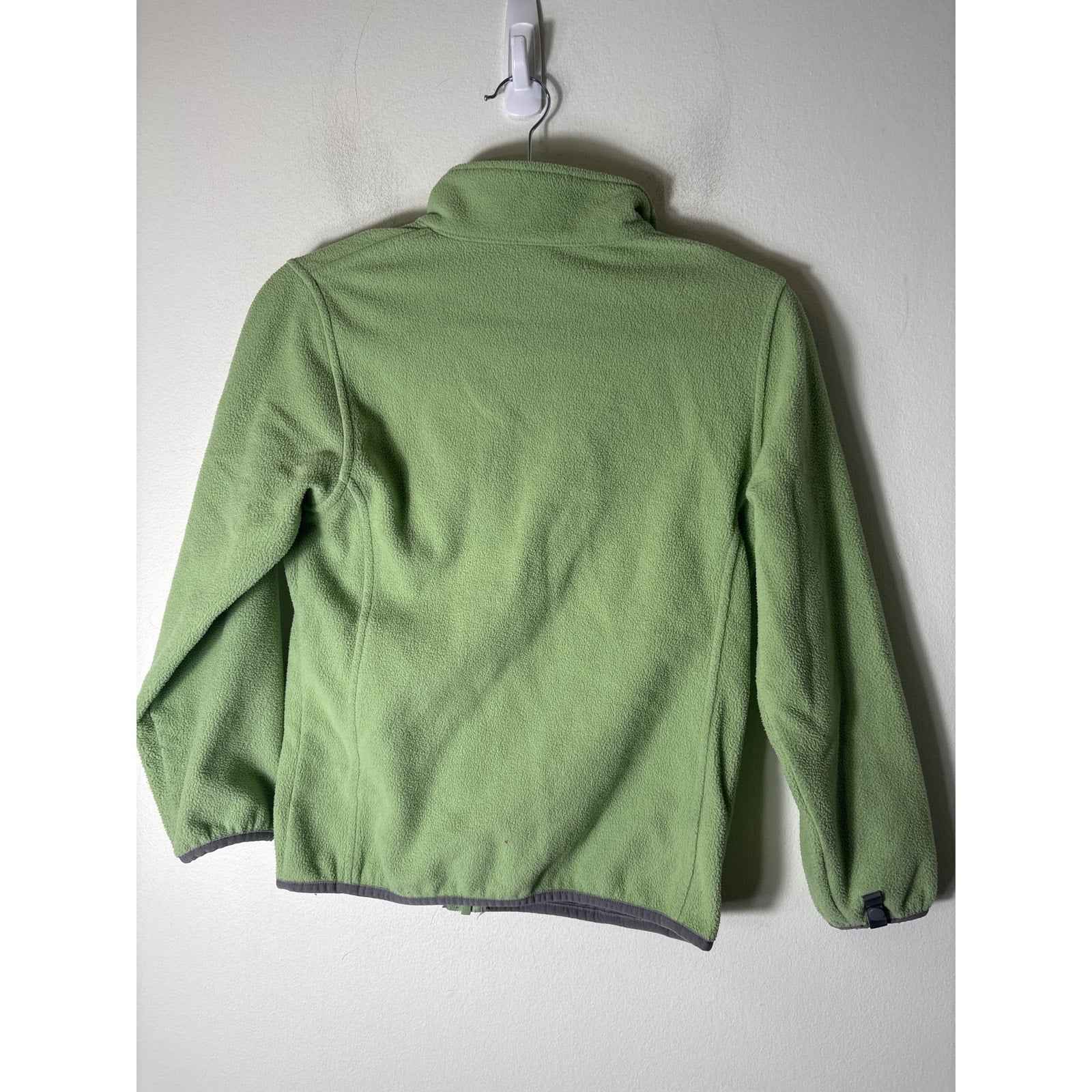Girl's The North Face Mint Green Long Sleeve Zip Up Fleece Jacket Sz M