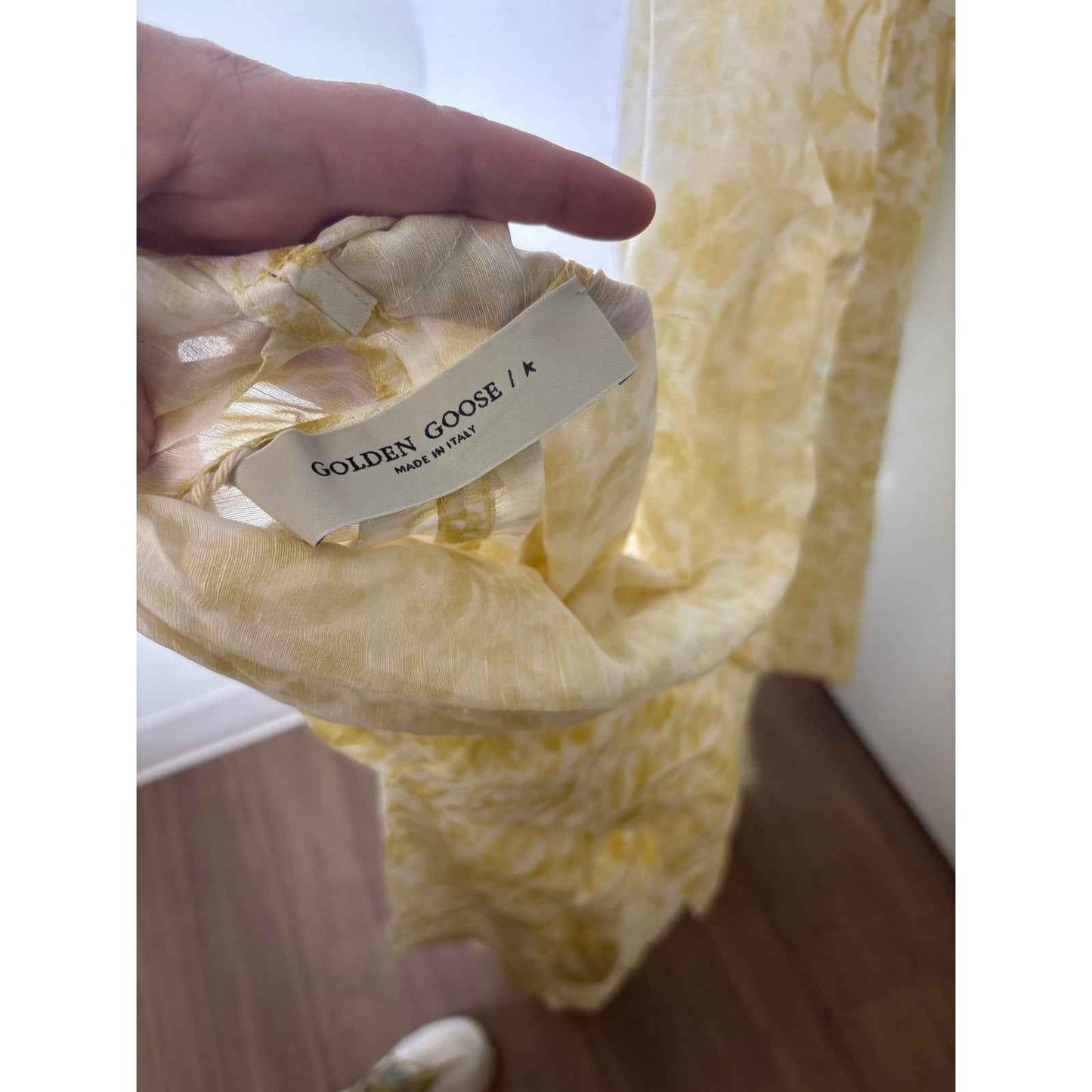 Golden Goose Yellow and White Floral Print Wrap Sz M