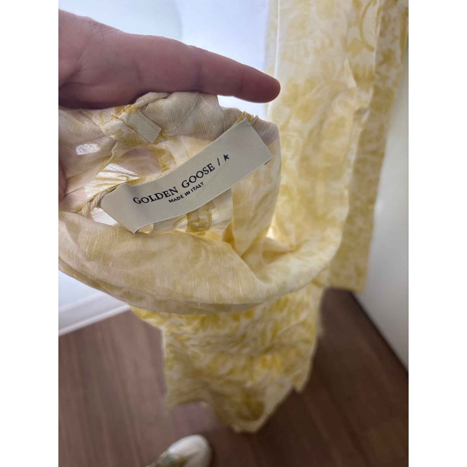 Golden Goose Yellow and White Floral Print Wrap Sz M
