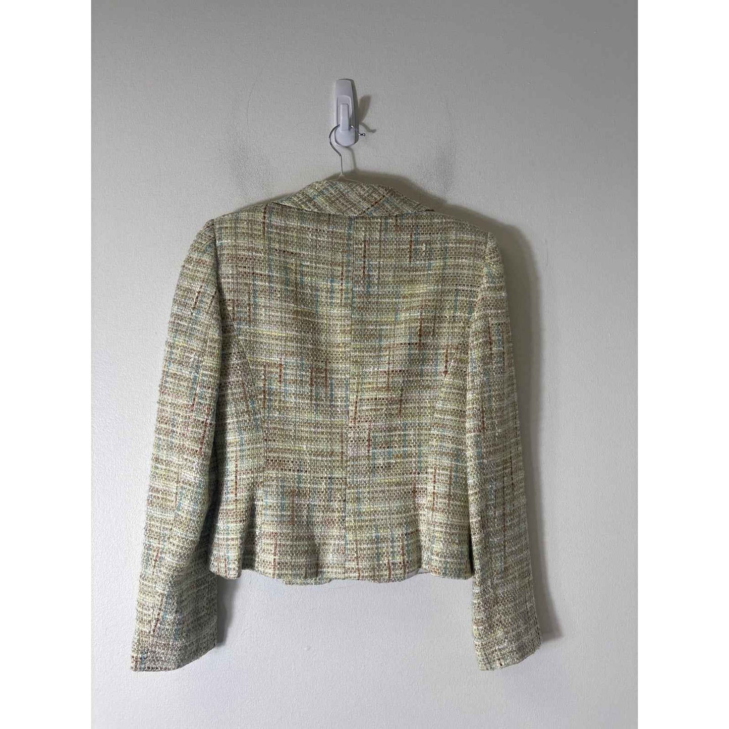 Tahari Light Green&Brown Tweed Skirt Suit Sz 4