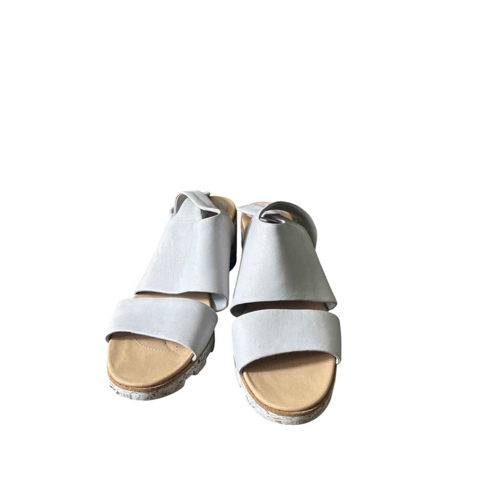 Clarks Gray Wedges w Back Ankle Buckle sz 9