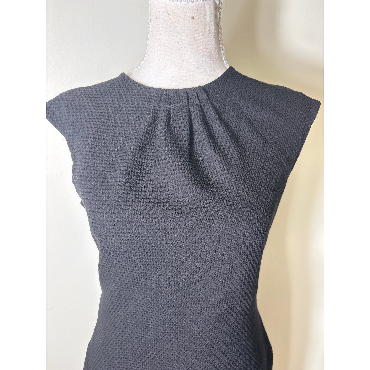 Carolina Herrera Black Sleeveless Knee Length Sheeth Dress Sz 6