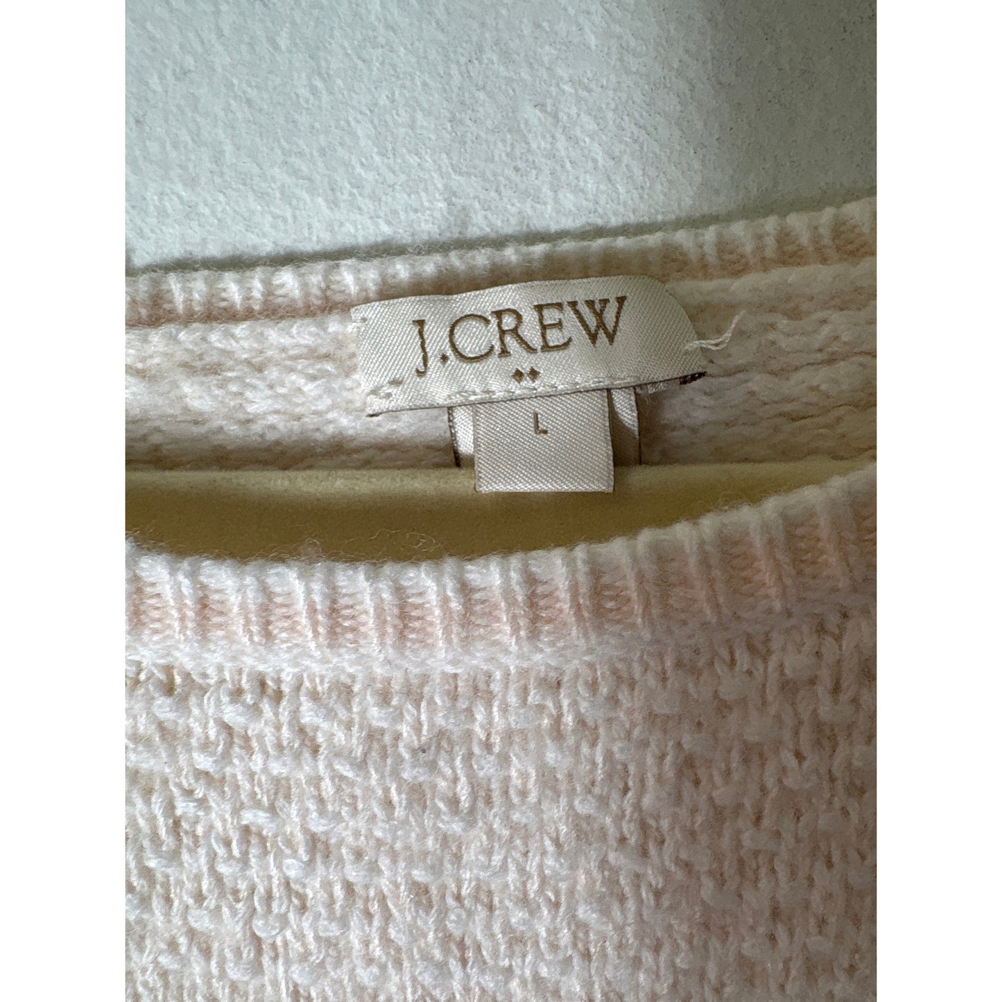 J.Crew Cream Knit Pullover Sweater Sz L