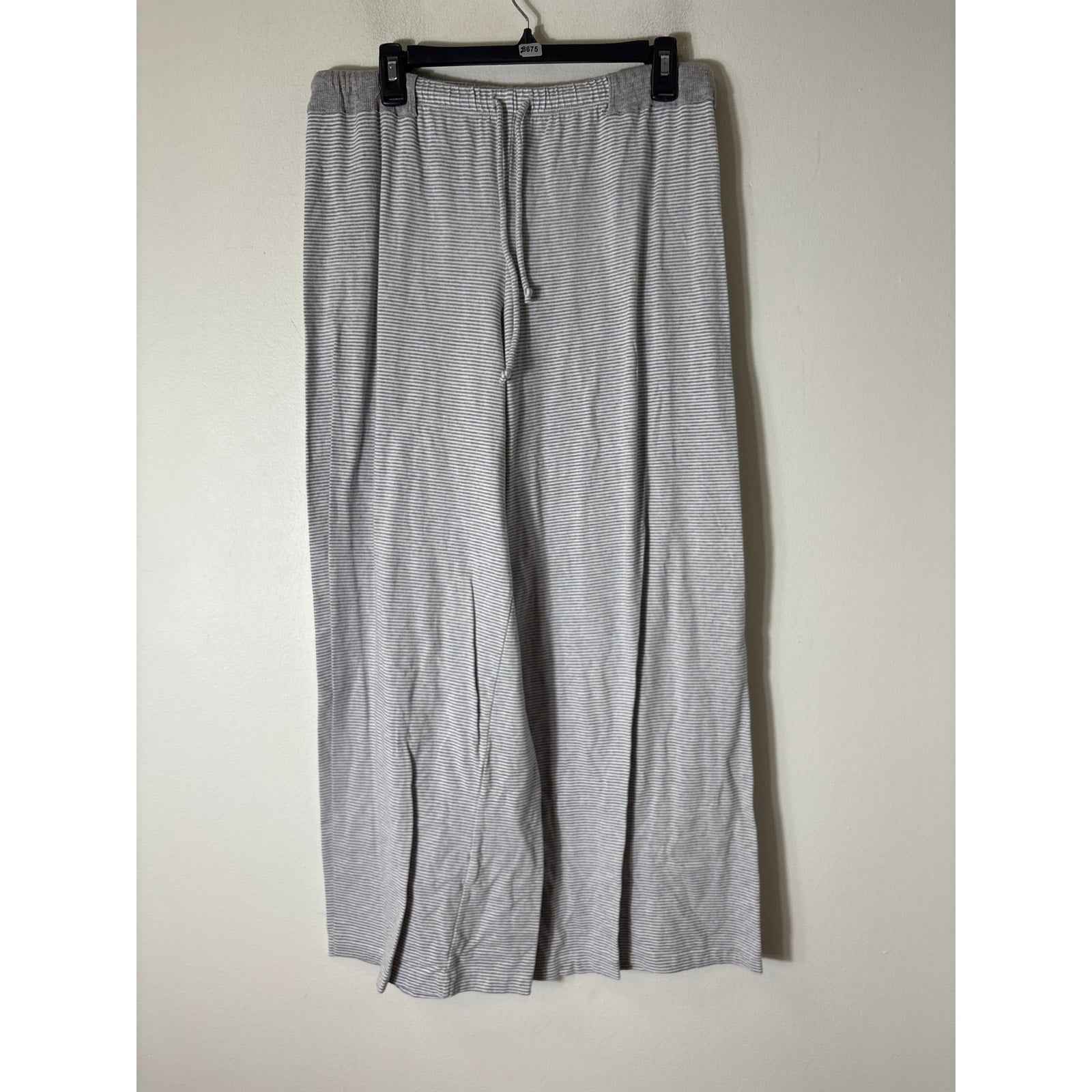 Free People Intimately Gray White Pinstripe Pajama Pants Sz M