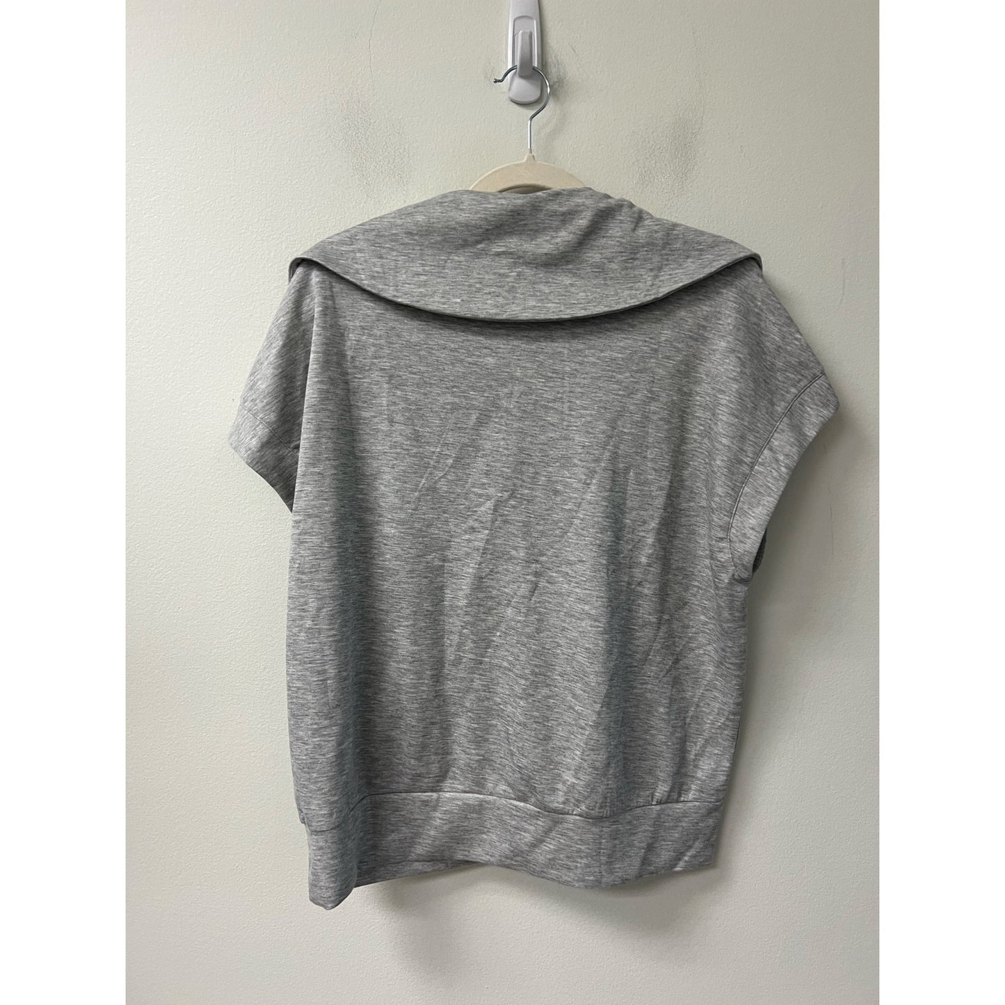 No Brand Heather Gray Sleeveless Collard Sweatshirt Sz L