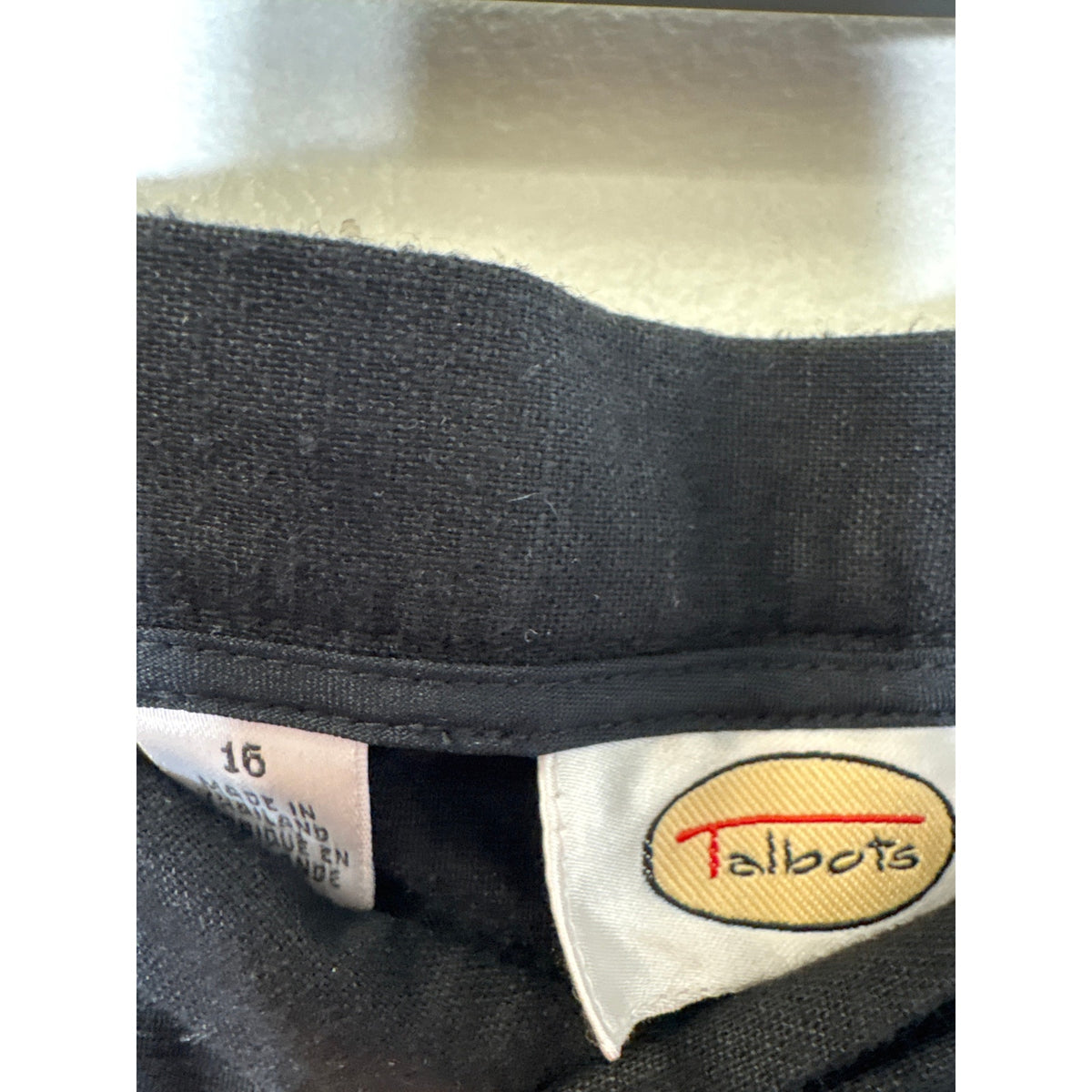 Talbots Black Linen Size Zip/Button 16