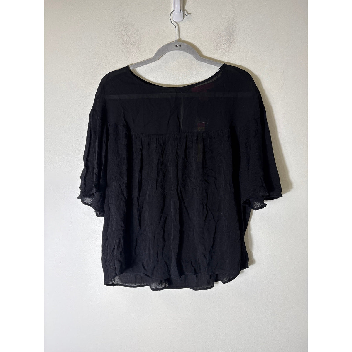 NWT Catherine Malandrino Black Sheer Half Sleeve Sz M