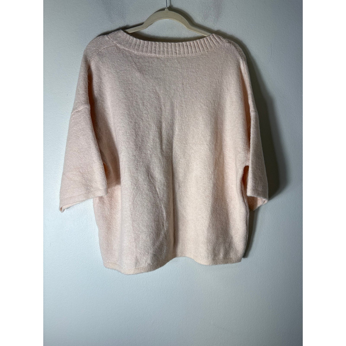 Cozy Cream Half Sleeve Button Up Cardigan Sweater Sz XL