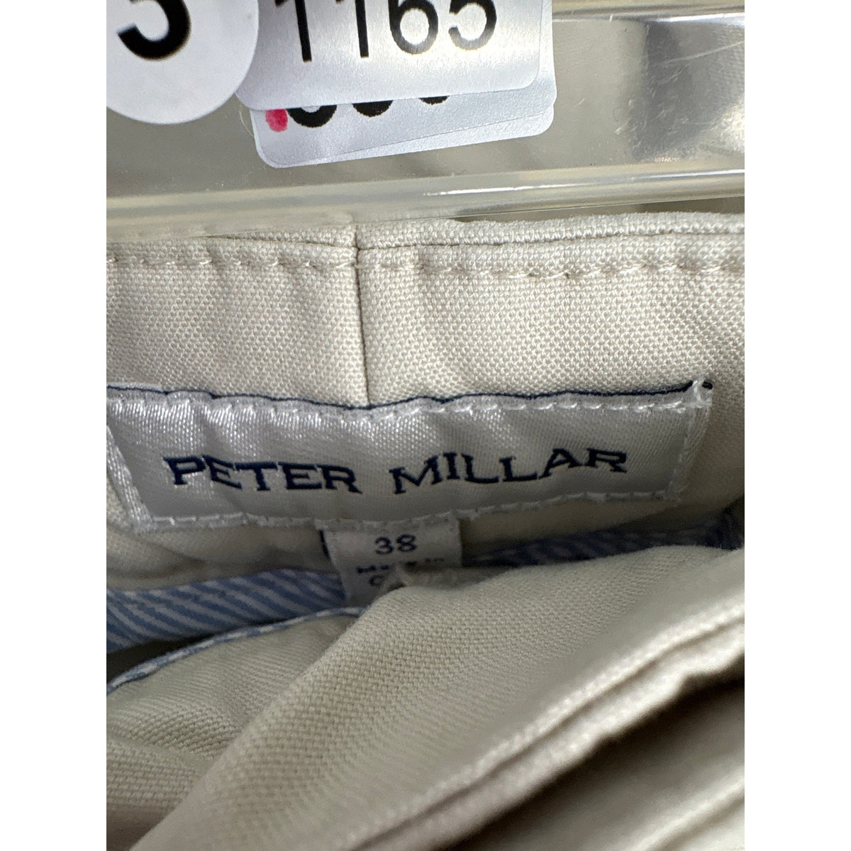 Peter Millar Light Khaki Classic Fit Cotton Shorts Sz 38