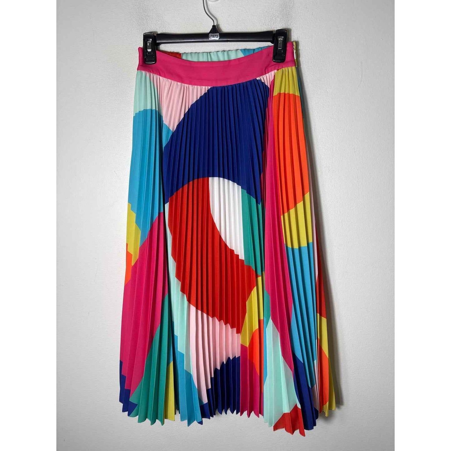 Crosby Multi Color Geometric Design Accordian Pleat Skirt Sz S