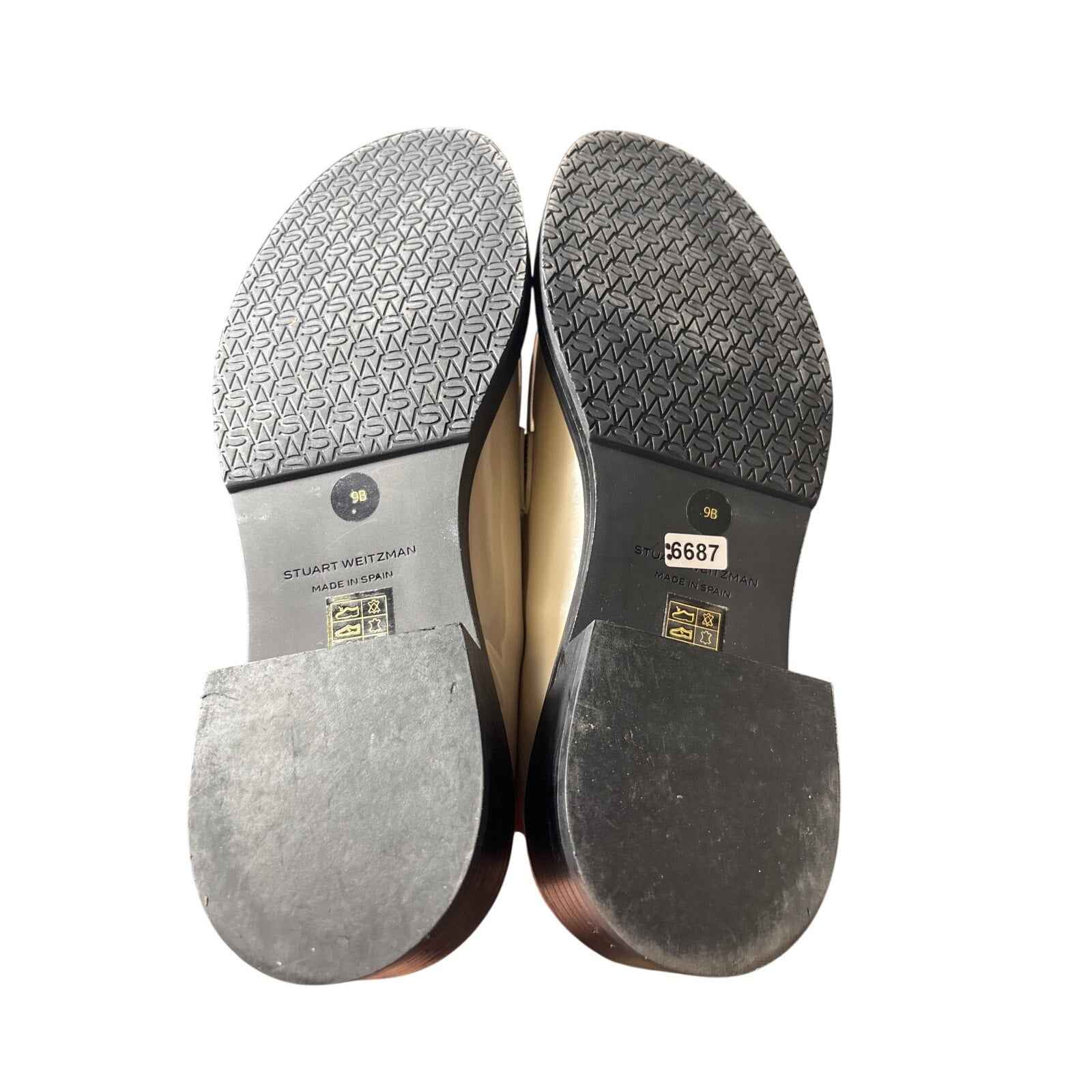 Stuart Weitzman Cream Penny Loafers Sz 9