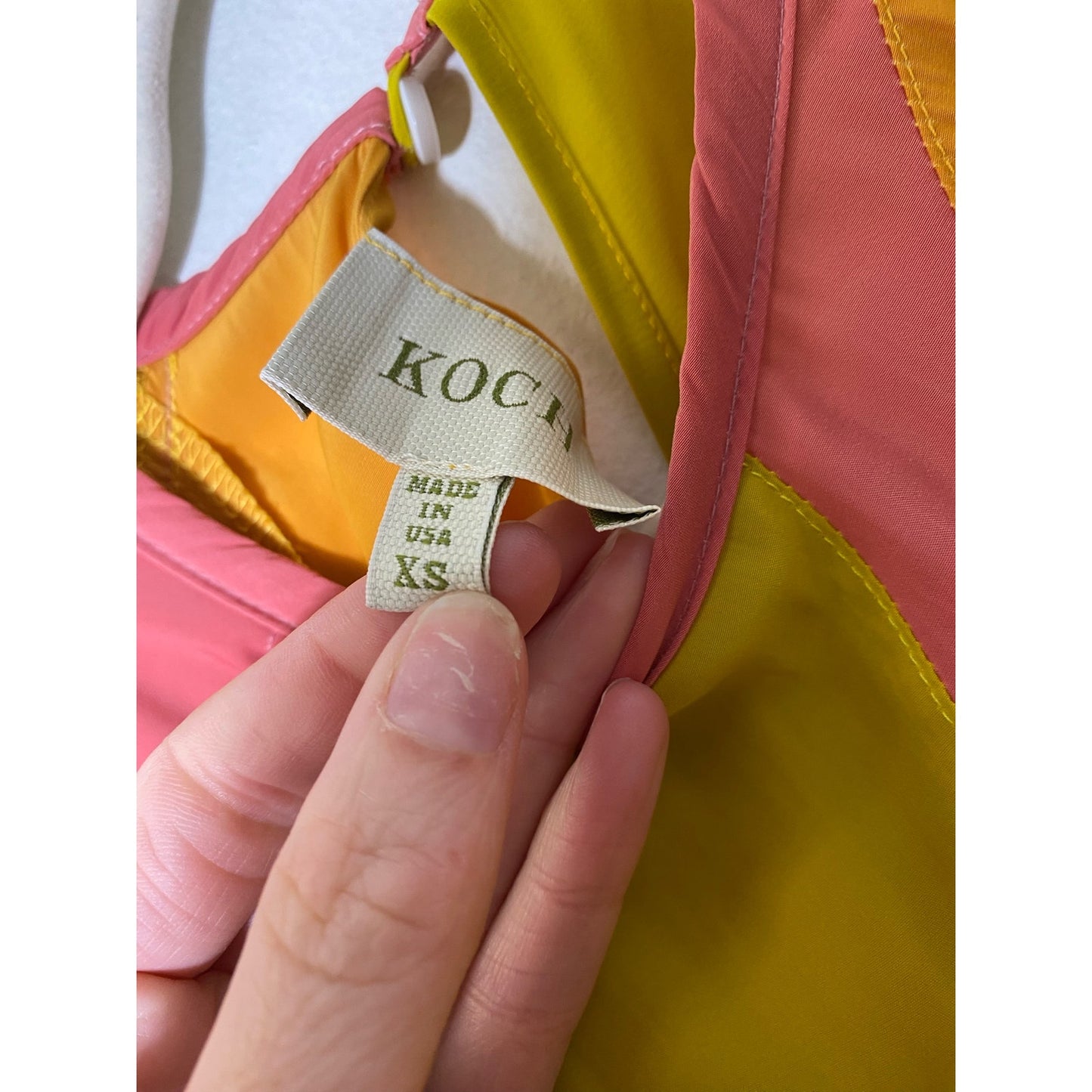 Koch Pink Orange Yellow Flutter Sleeve Blouse Sz XS