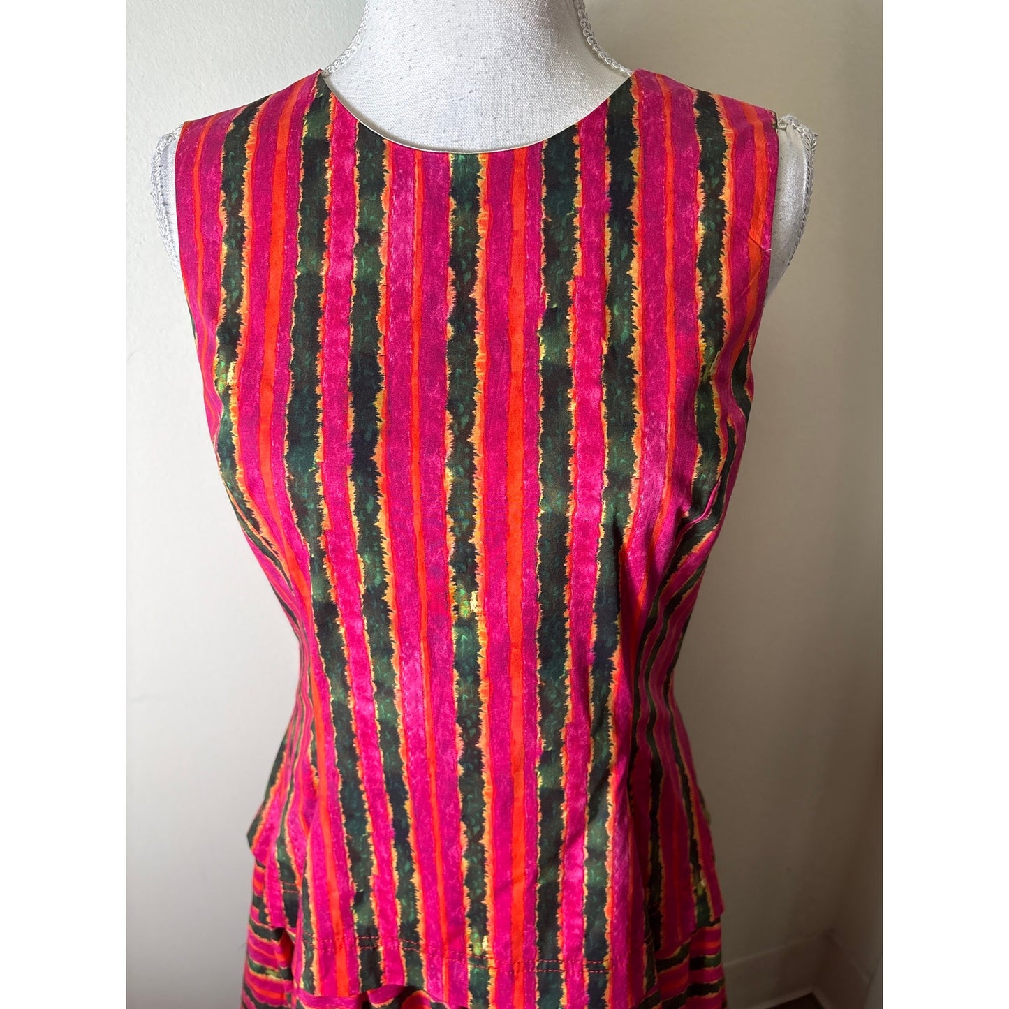 Amir Taghhi SPink Orange Green Sleeveless Sara Maxi Dress Sz 4