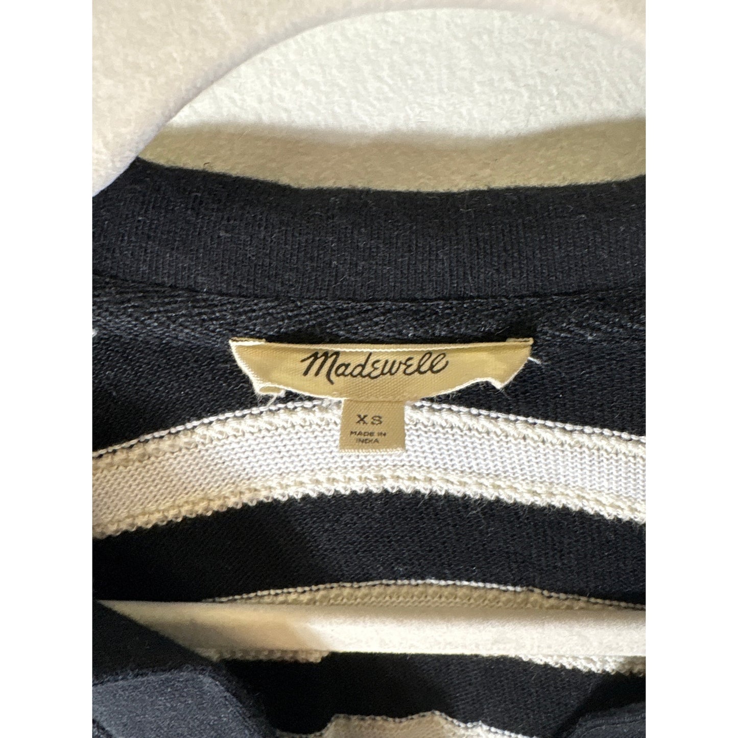 Madewell Black and White Sstripe Short Sleeve Top Sz XS