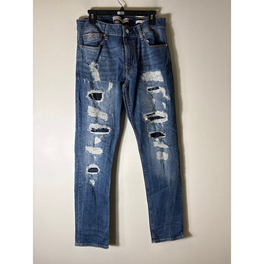 Mens Guess Slim Tapered Jeans Sz 34x32