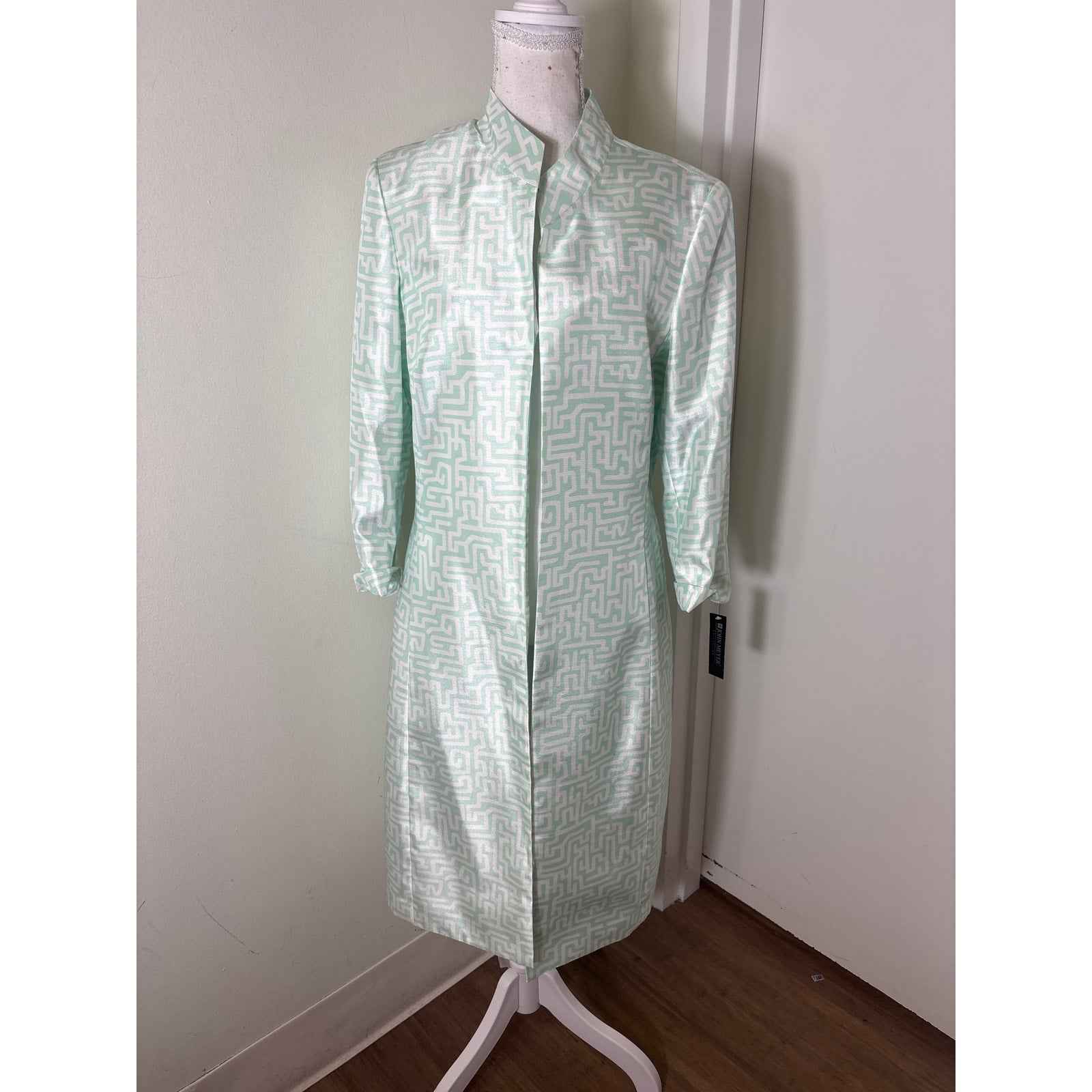 NWT John Meyer SeaGreen and White Dress Coat Sz 10