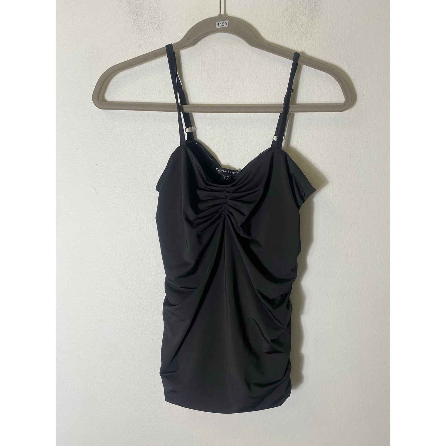 Boston Proper Black Ruched Tankini Sz XS