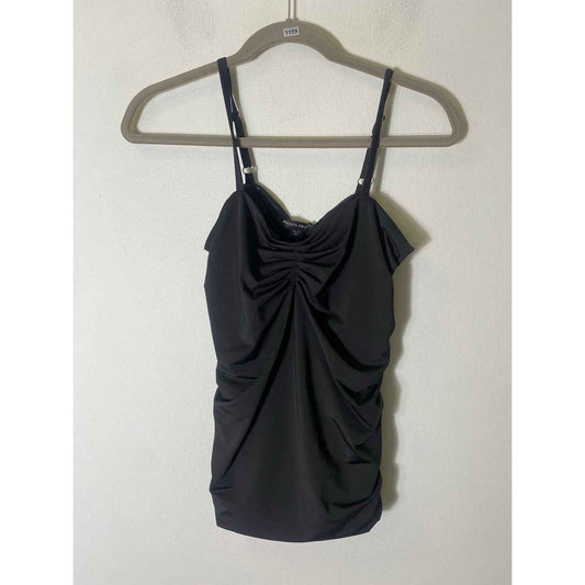 Boston Proper Black Ruched Tankini Sz XS