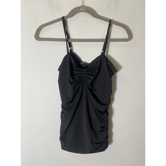 Boston Proper Black Ruched Tankini Sz XS