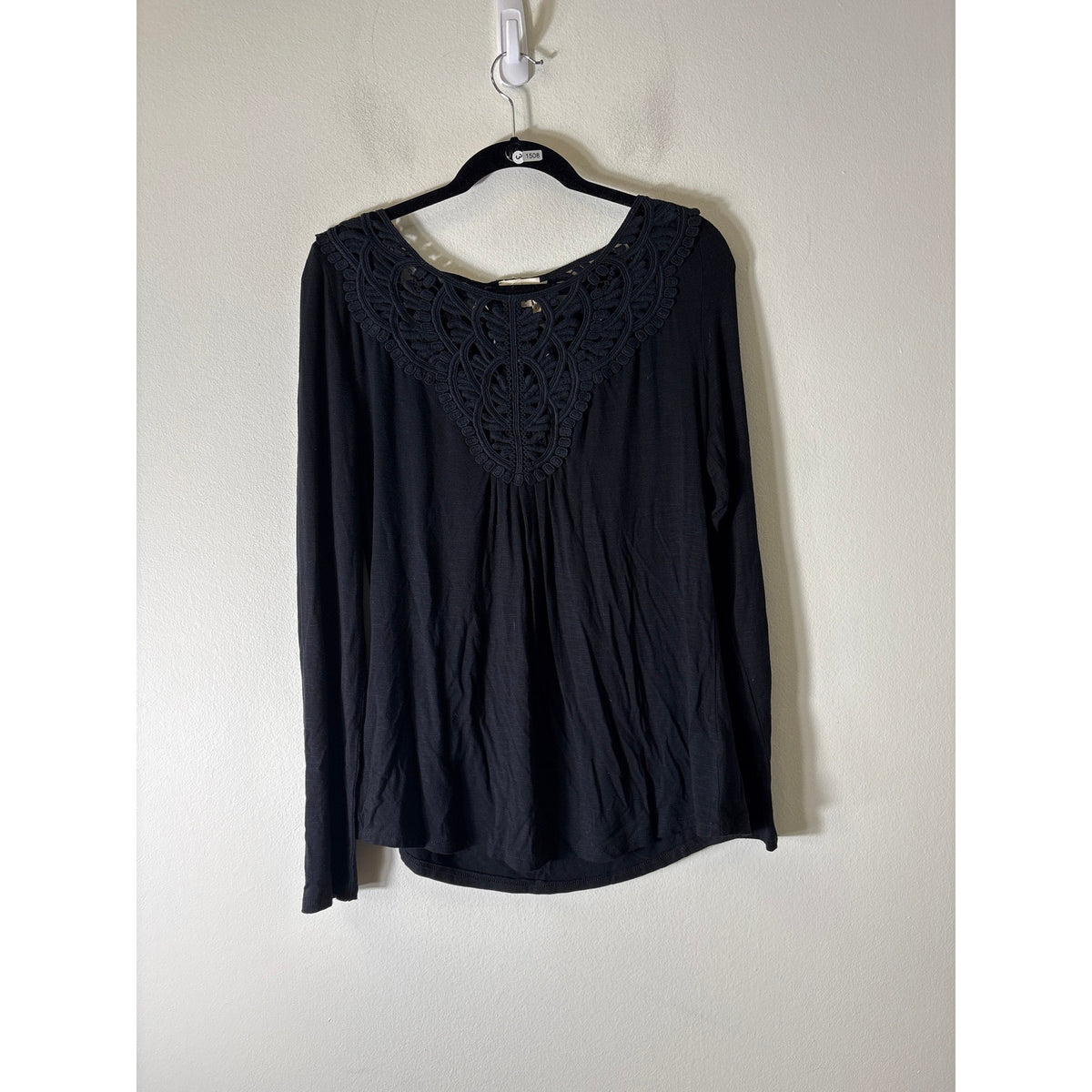 Meadow Rue Black Long Sleeve Tunic Style Top Sz M