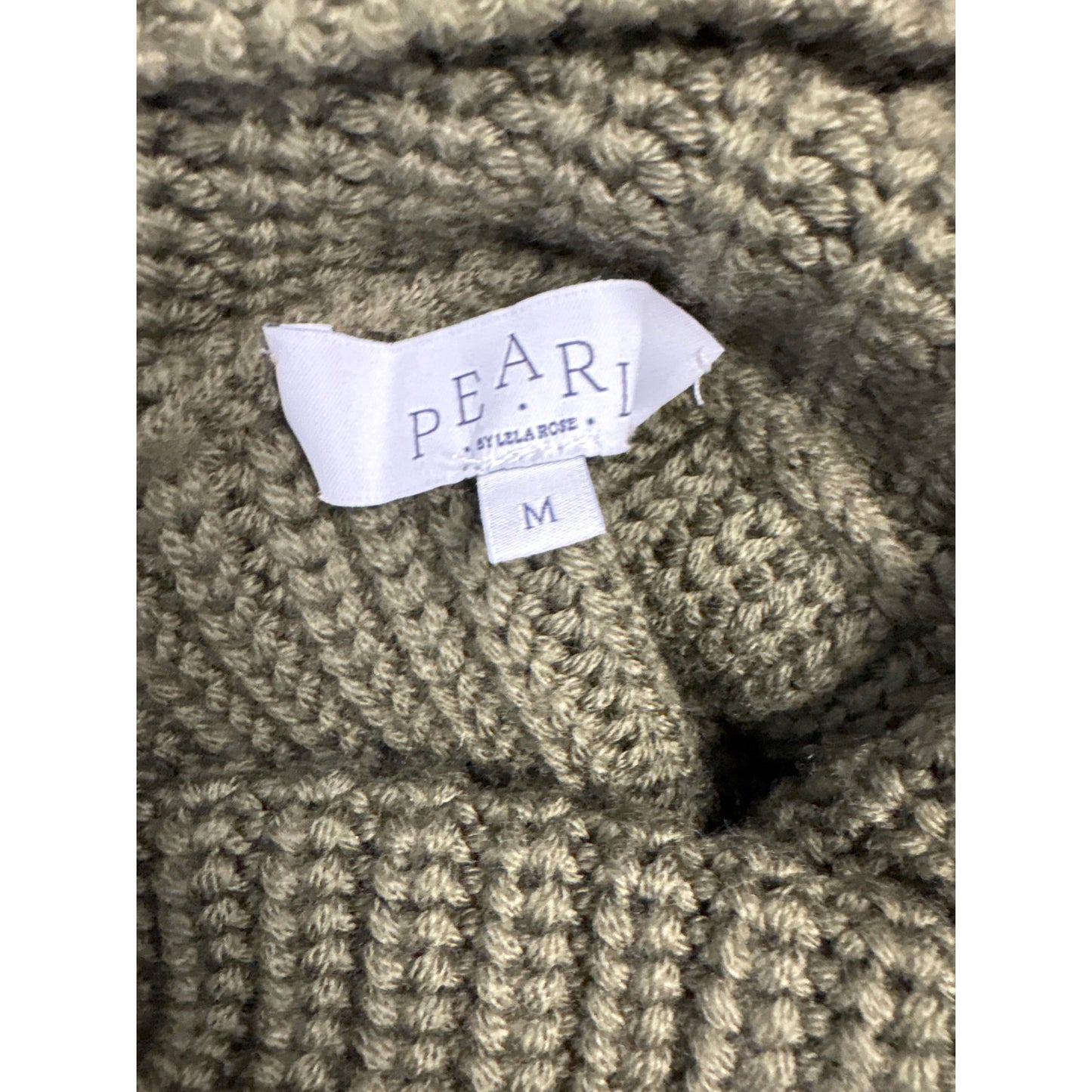 Pearl by Lela Rose Hunter Green Oversized Knit Sleevless Turtleneck Sweater Sz M