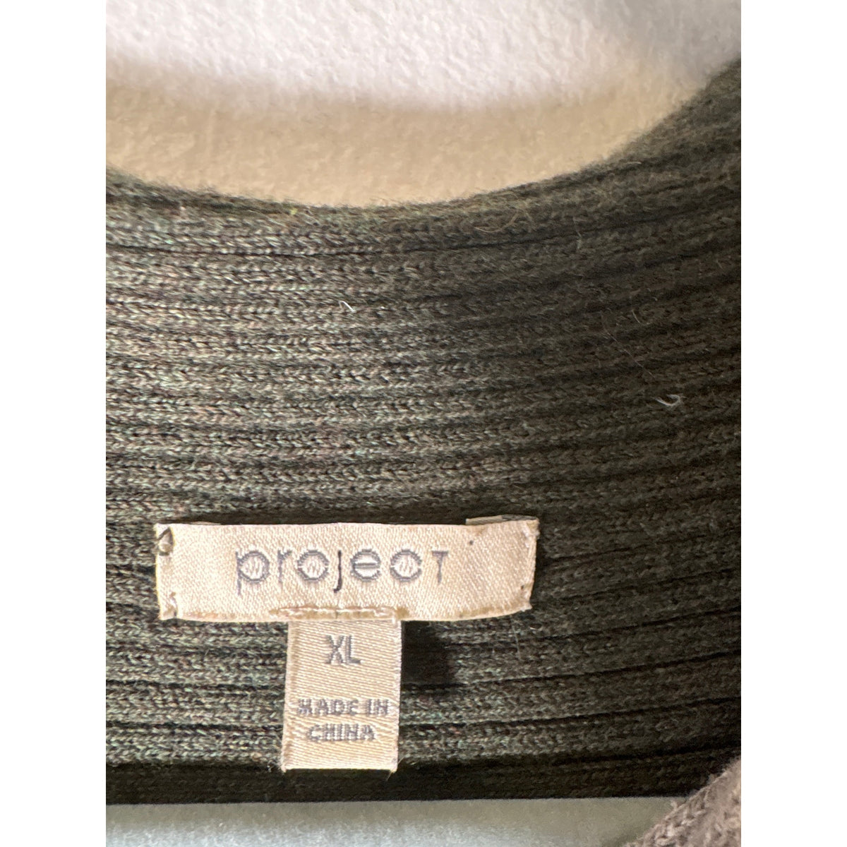 Project HUnter Green Color Block Long Sleeve Ribbed Sweater Sz XL