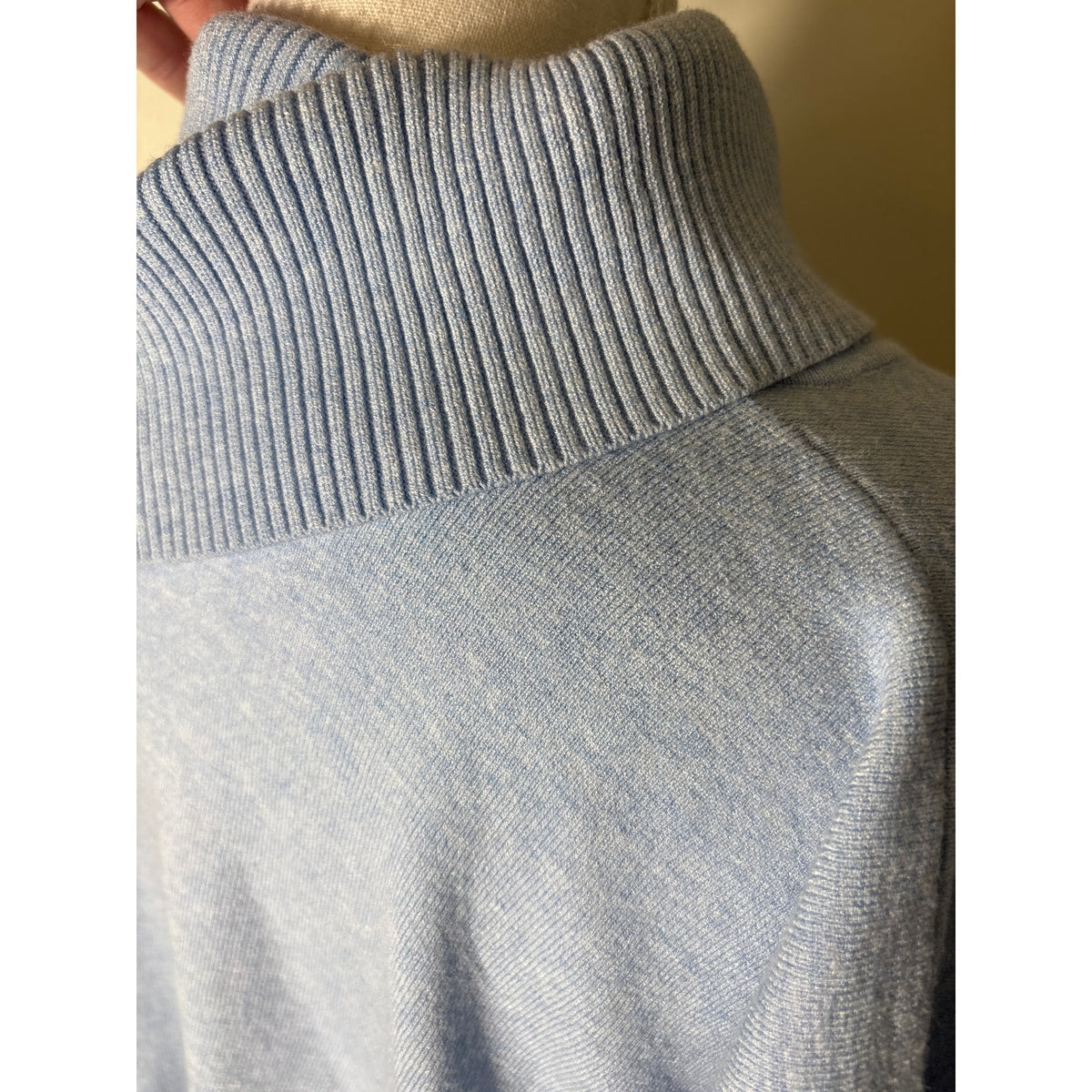 J'Envie New York Light Blue and Gray Color Block Knit Poncho Style Top Sz 1