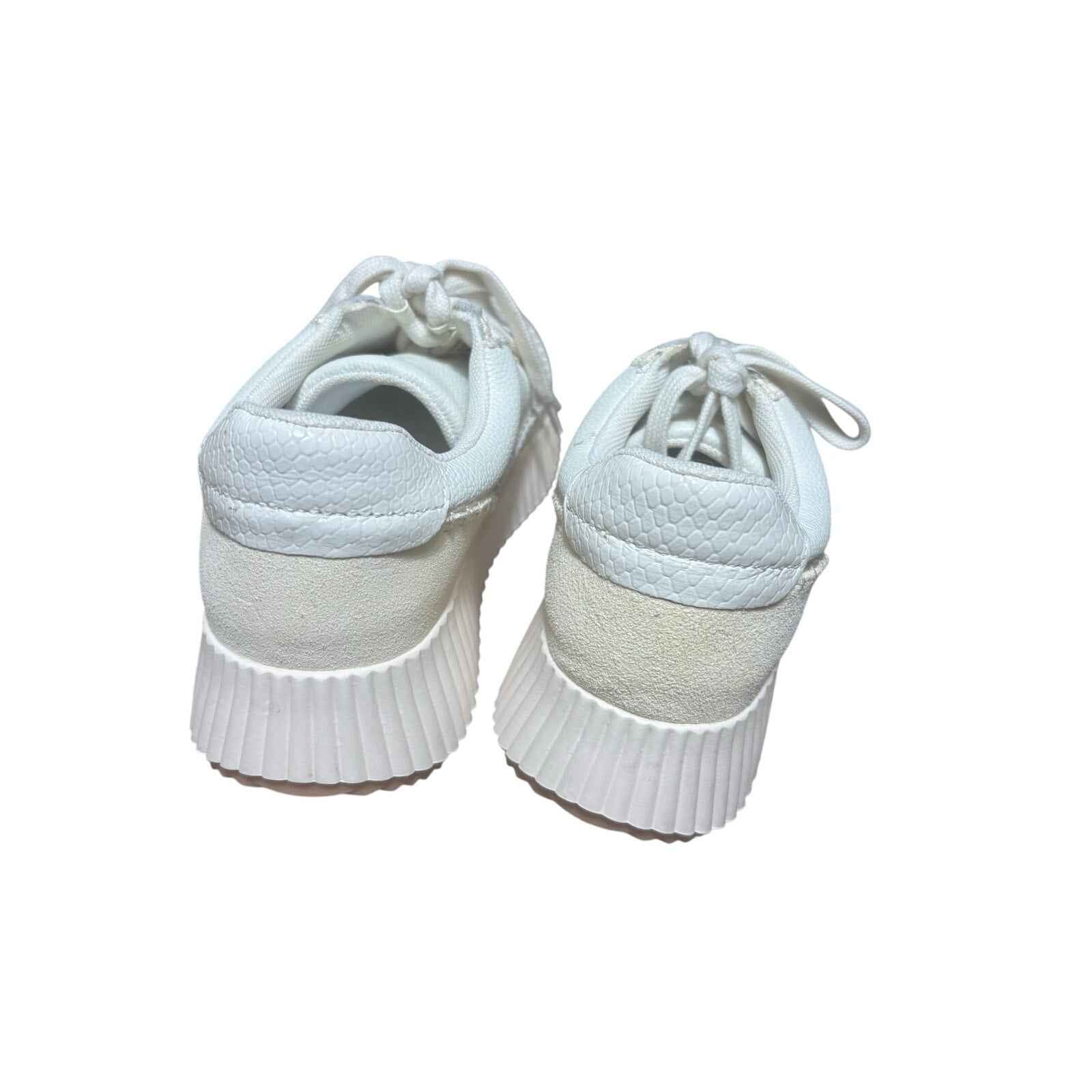 Dolce Vita Leather Stitched Cream/White Tennis Shoes sz 8