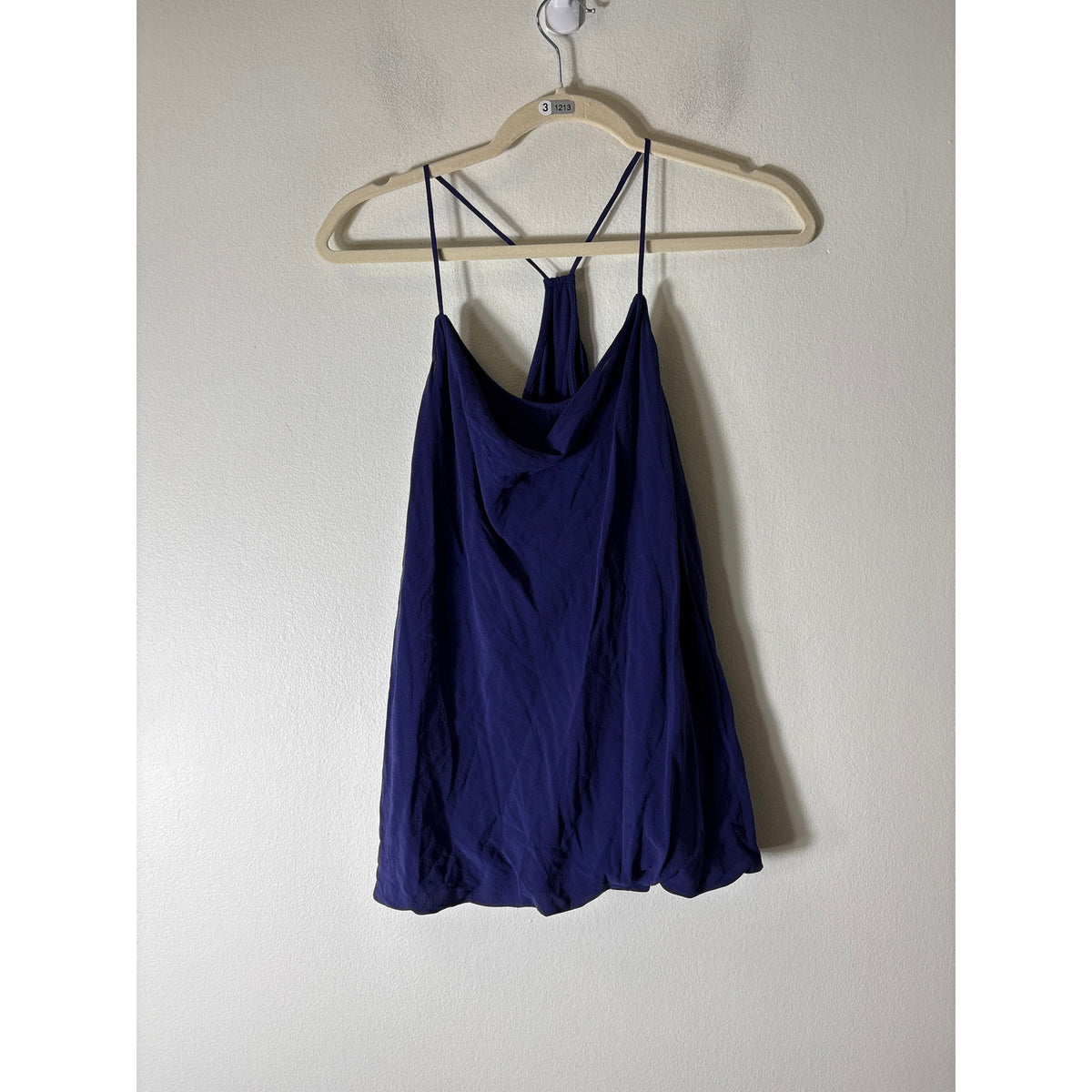 Vince Navy Layered Silk Top Sz S