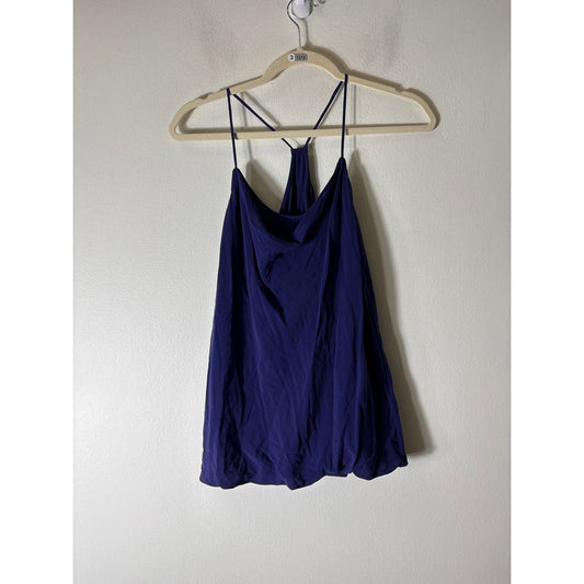 Vince Navy Layered Silk Top Sz S