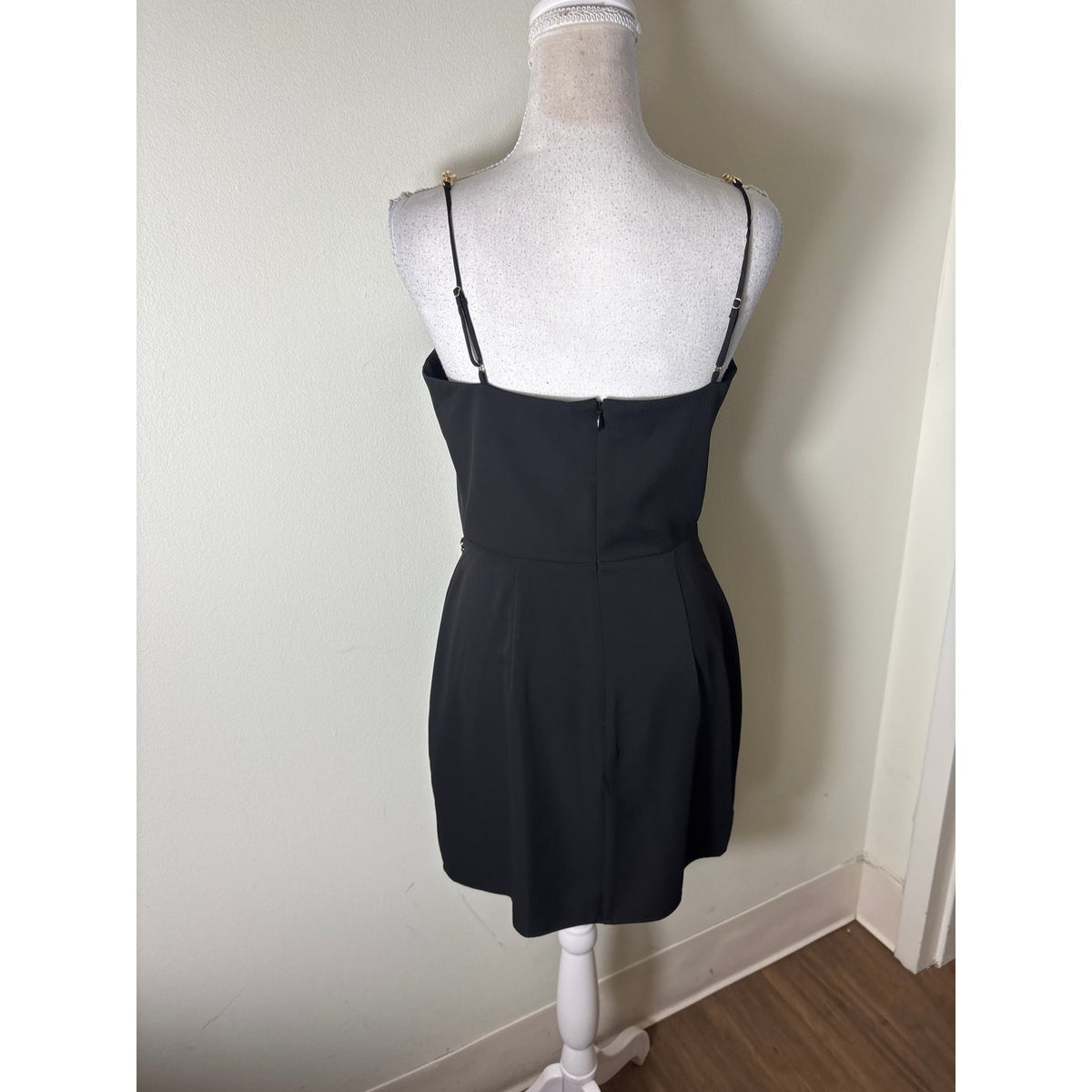 Amanda Uprichard Black and Gold Chain Mini Dress Sz S