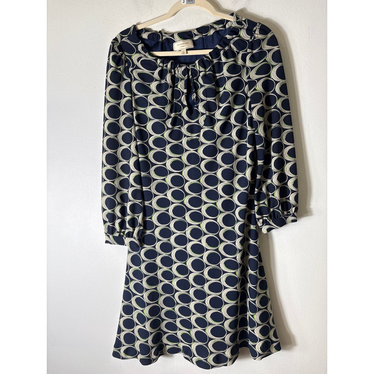 Moulinette Soeurs Navy and Green Design Dress Sz 2