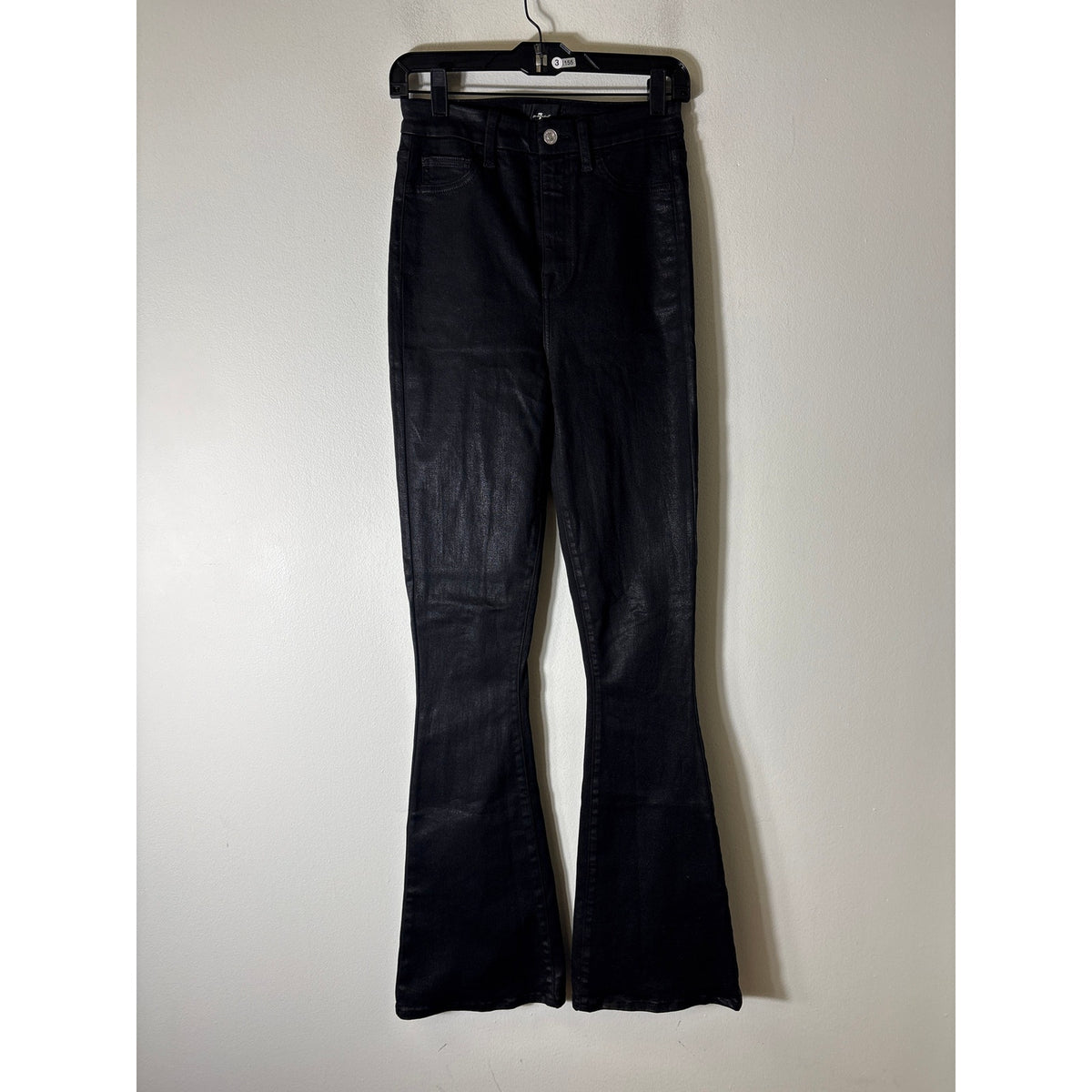 7 for All Mankind Black Waxxed 5 Pocket Denim Sz 26