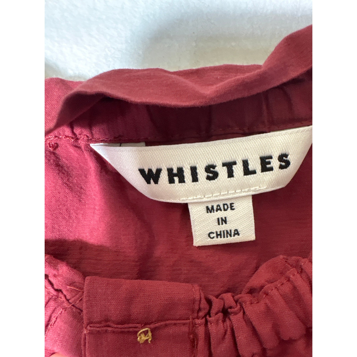 Whistles Crimson Red Off the Shoulder Smocked Waist Cotton Maxi Dress sz 12