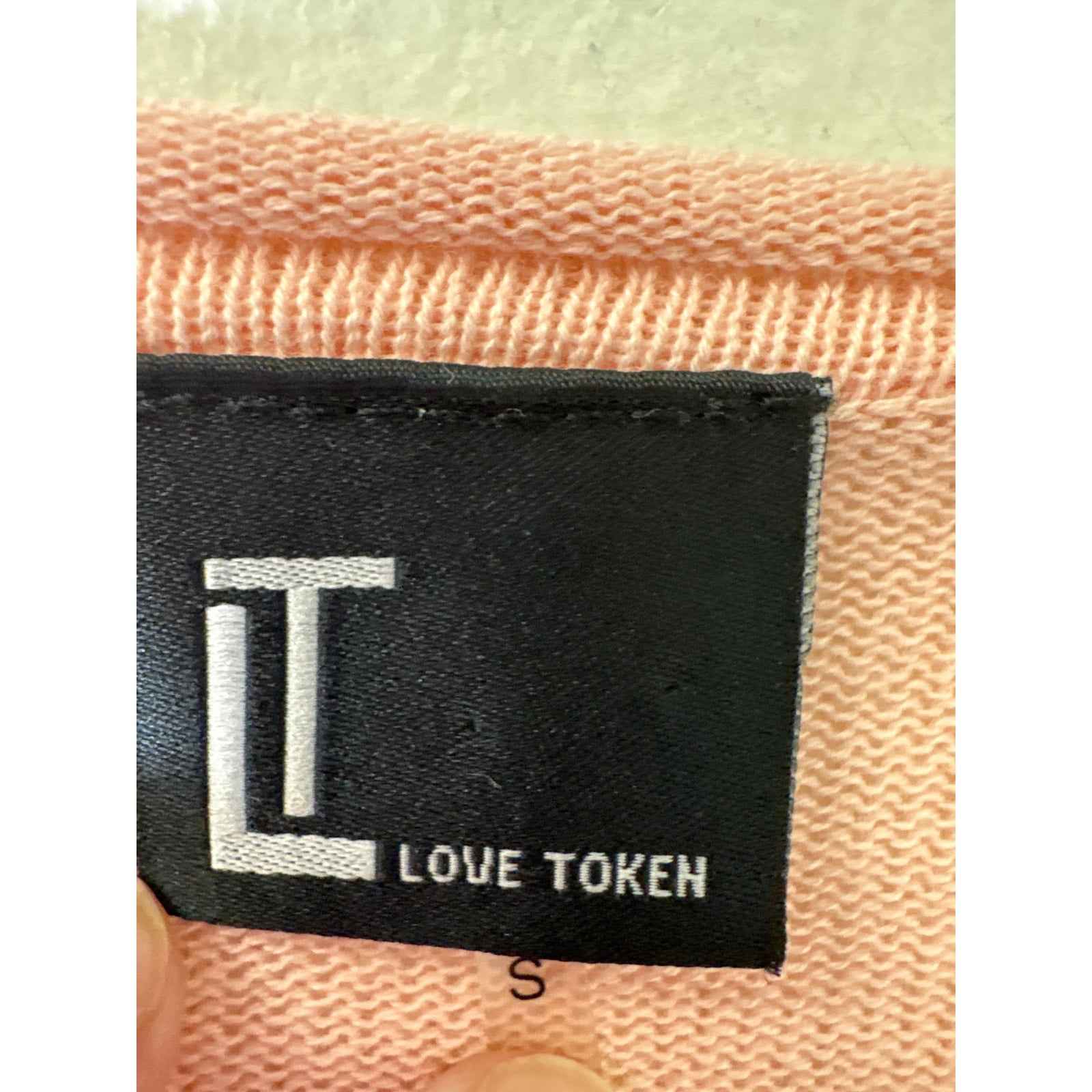 Love Token Pink Ruffled Pullover Sweater Sz S