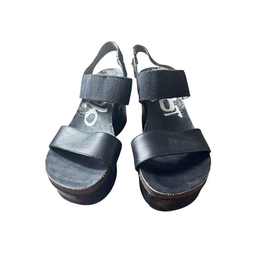 OTBT Black Wedge Strap Sandal Sz 8