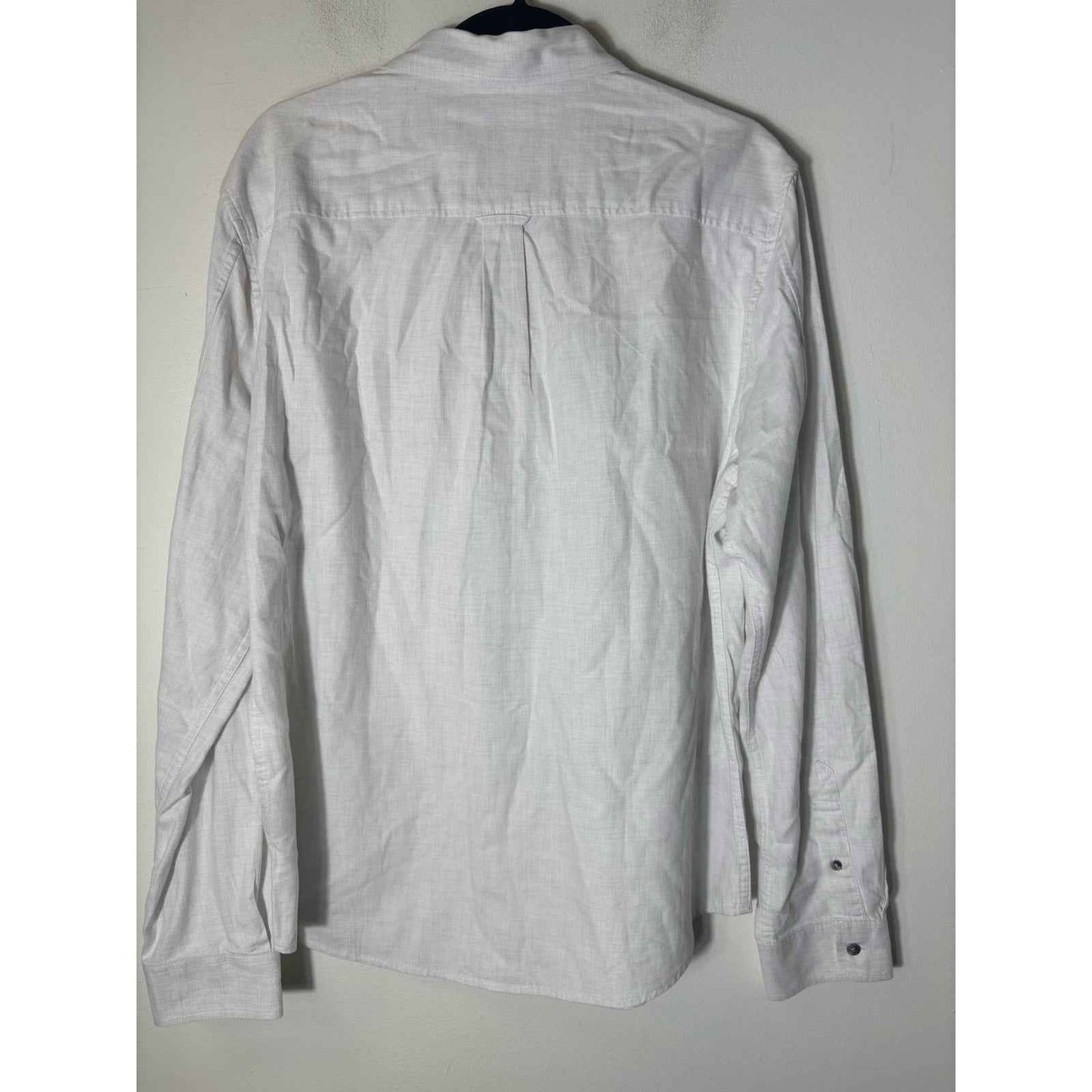 Men's Madison Supply Brushed White Soft Cotton Long Sleeve Button Down Shirt Sz L