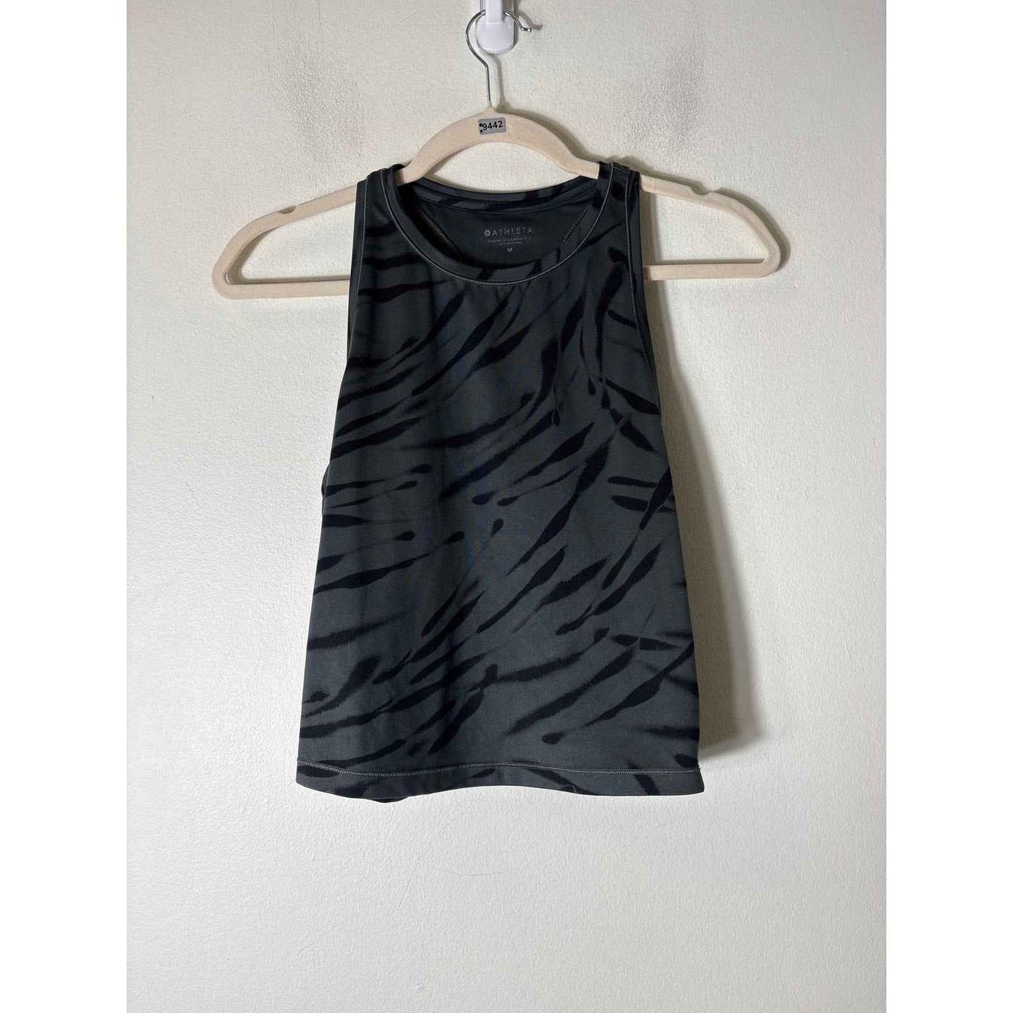 Athleta Dark Gray Sleeveless Crop Athletic Top Sz M