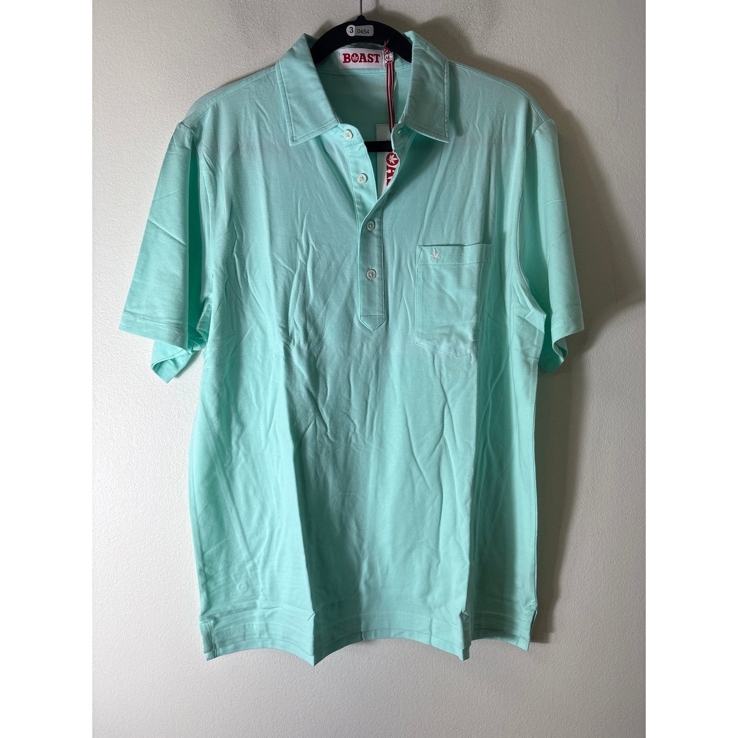 NWT Mens Boast Mint Julep White Leaf Club Polo Sz M