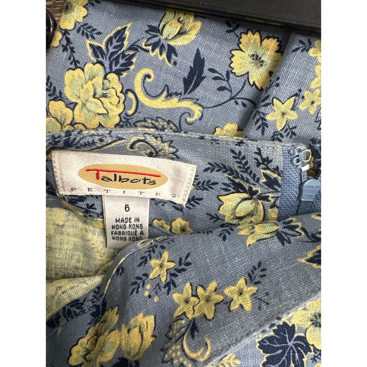 Talbots Light Blue Long Floral Print Straight Fitted SKirt Sz 6
