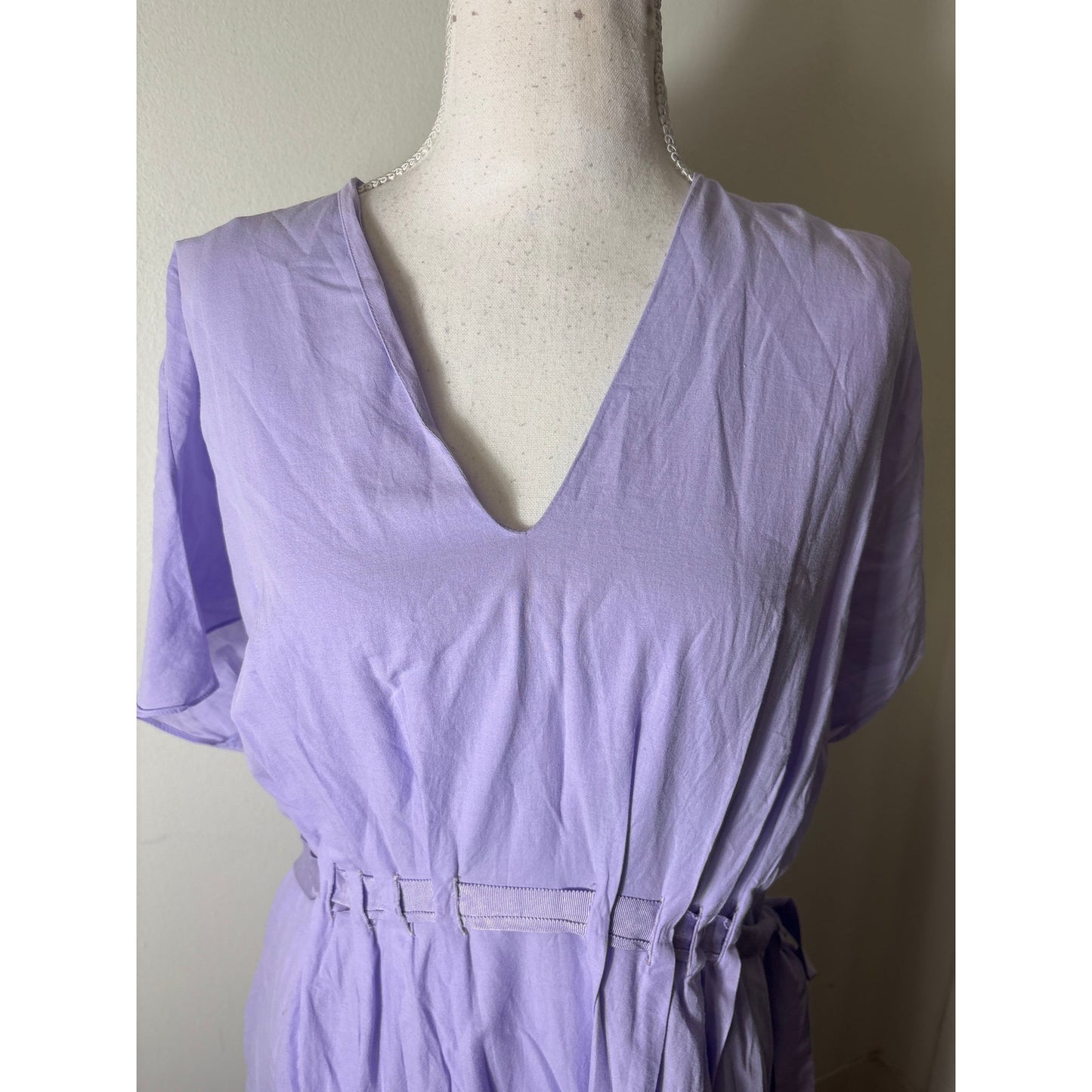 Pearl by Lela Rose Lavendar V Neck Flutter Sleeve Maxi Dress Sz 10