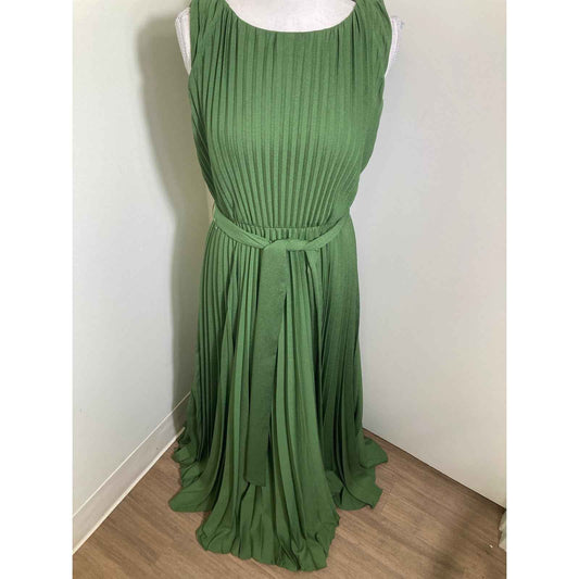 Badgley Mischka Geen Mini Pleated Maxi Dress Sz 4