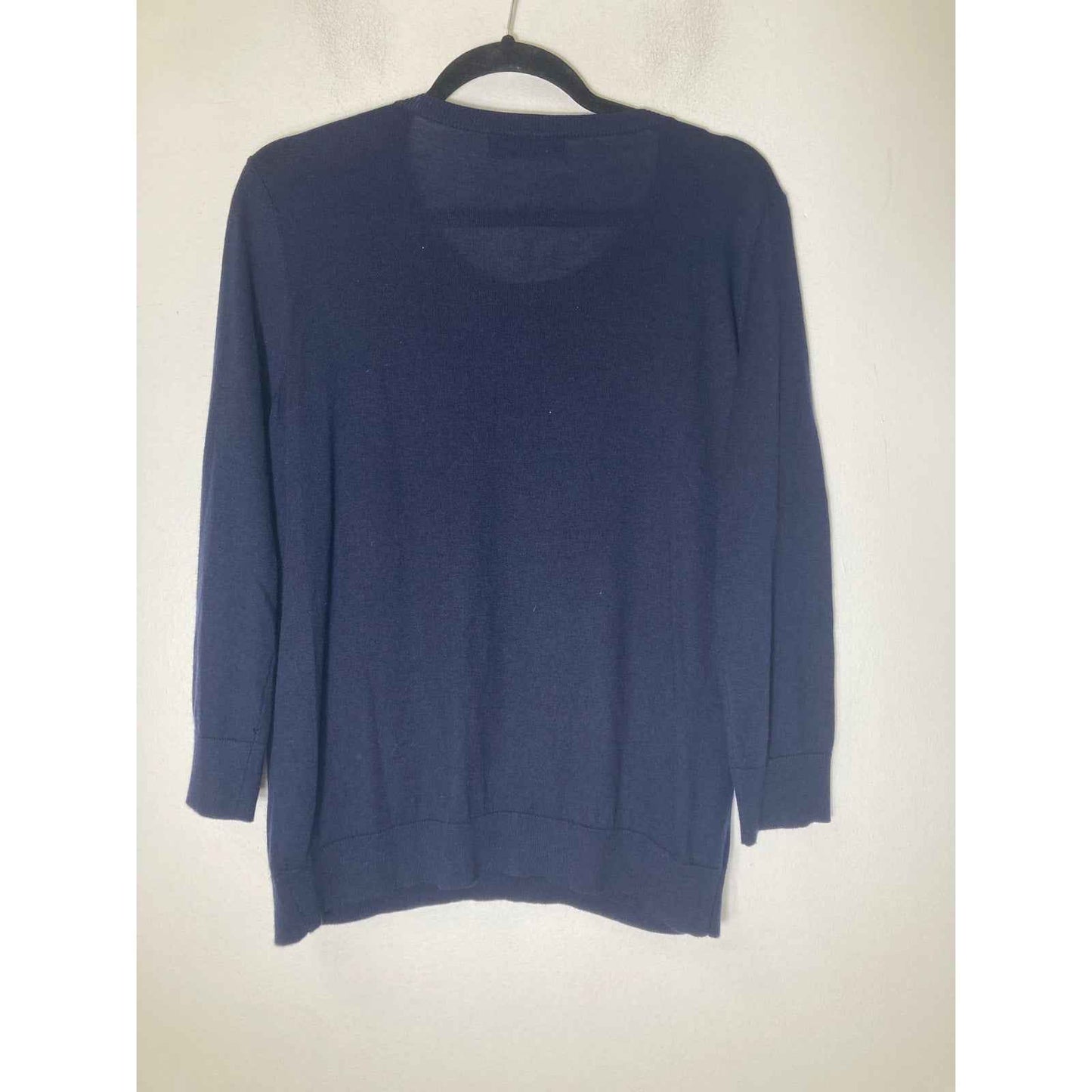Magaschoni NY Navy Long Sleeve Rhinestone Detailing Sz L