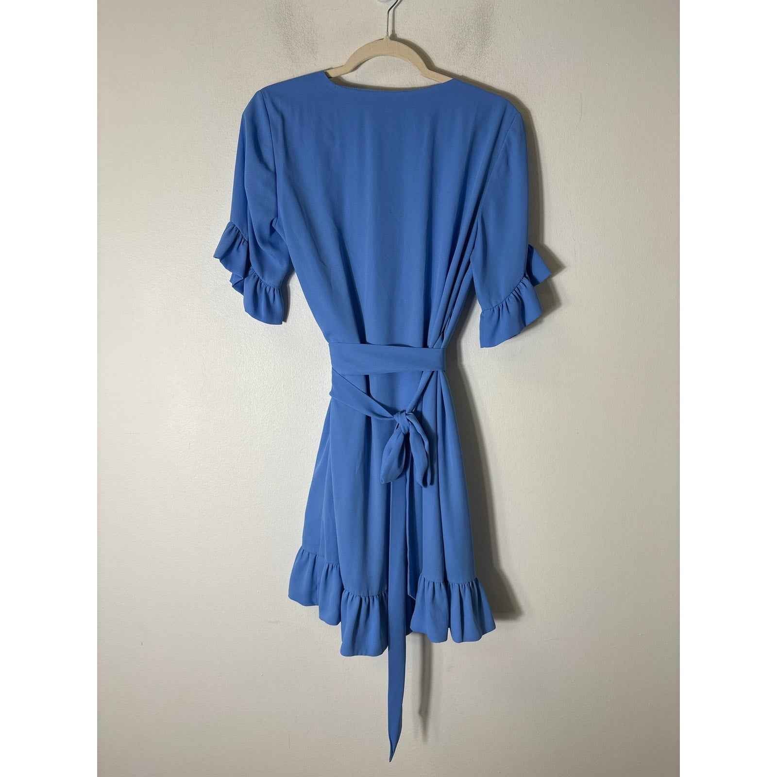 Gianni Bini Blue Knee Length Wrap Dress Sz S